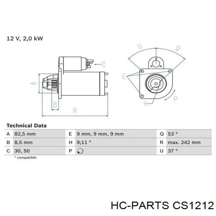 CS1212 HC Parts motor de arranque