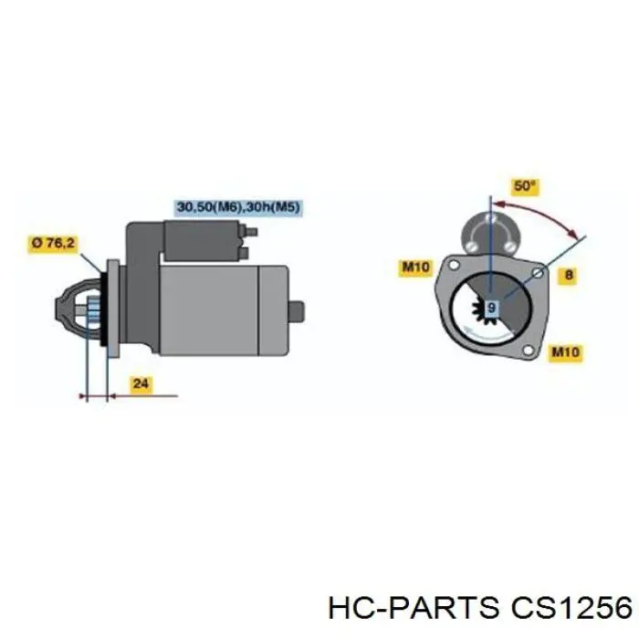 CS1256 HC Parts motor de arranque