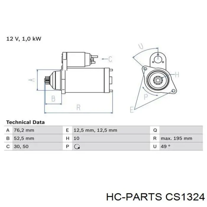 CS1324 HC Parts motor de arranque