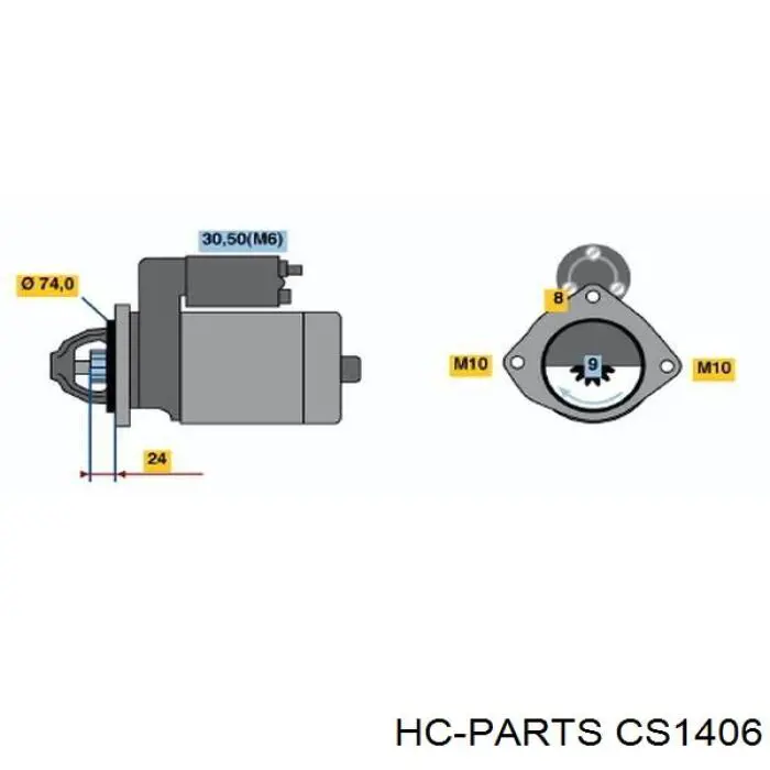 CS1406 HC Parts motor de arranque