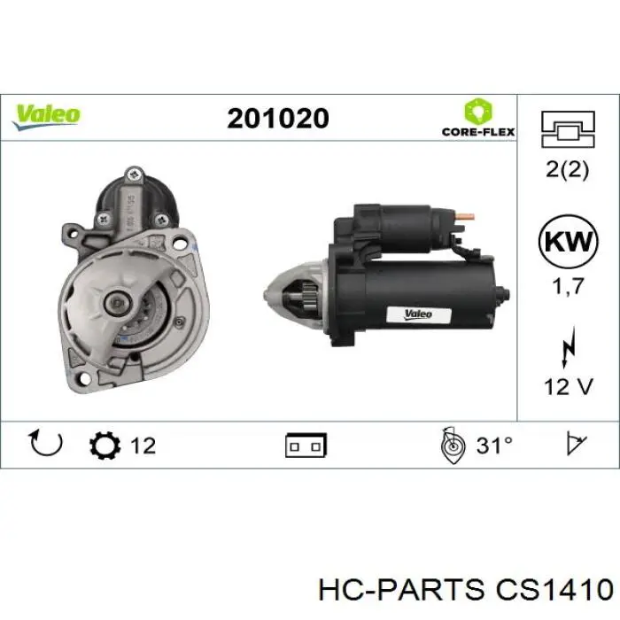 CS1410 HC Parts motor de arranque