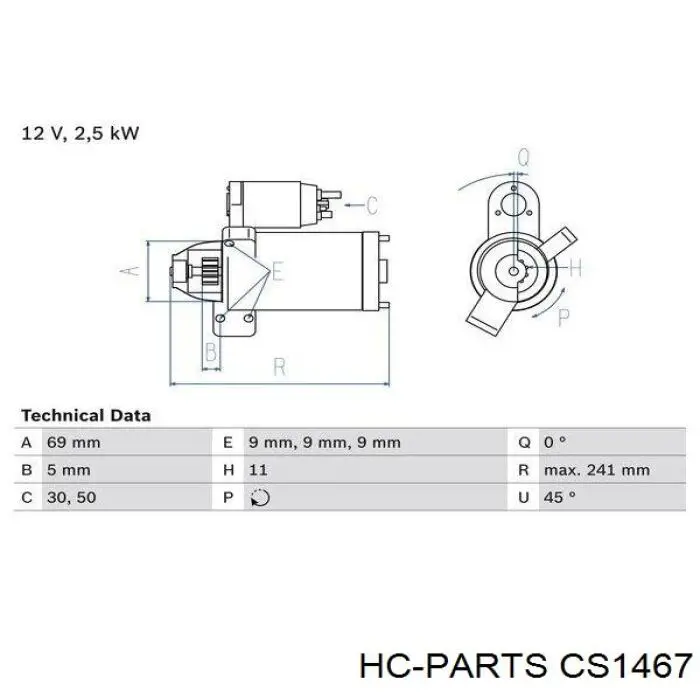 Motor de arranque HC PARTS CS1467