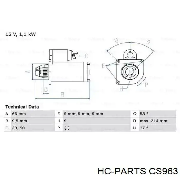 Motor de arranque HC PARTS CS963