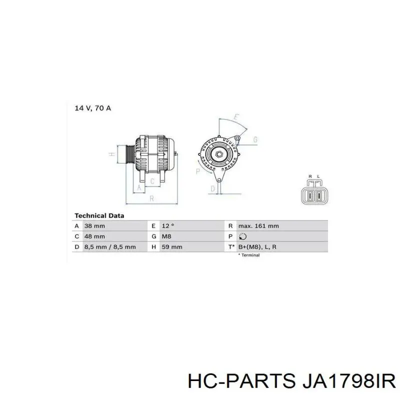 JA1798IR HC Parts alternador