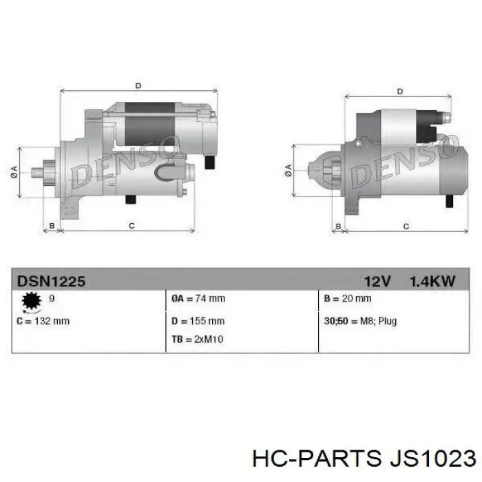 JS1023 HC Parts motor de arranque