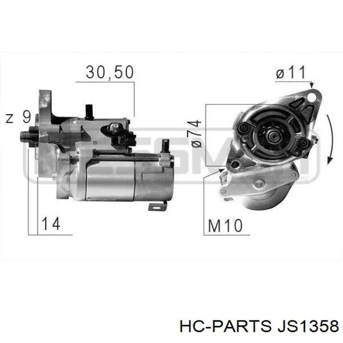 JS1358 HC Parts motor de arranque