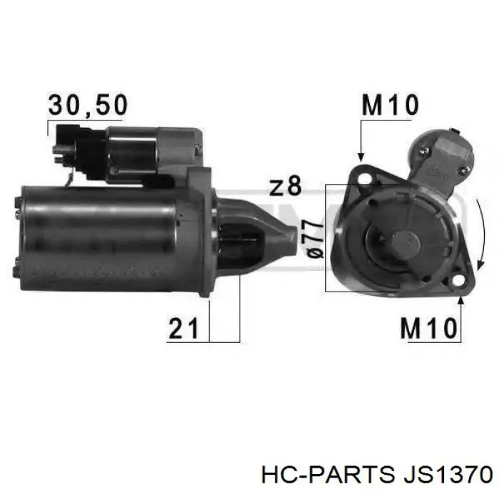 JS1370 HC Parts motor de arranque