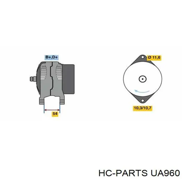 UA960 HC Parts alternador