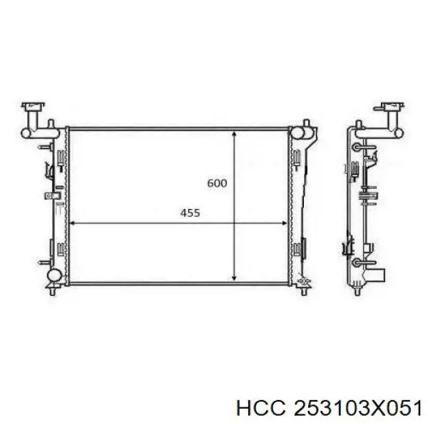 253103X051 HCC radiador refrigeración del motor