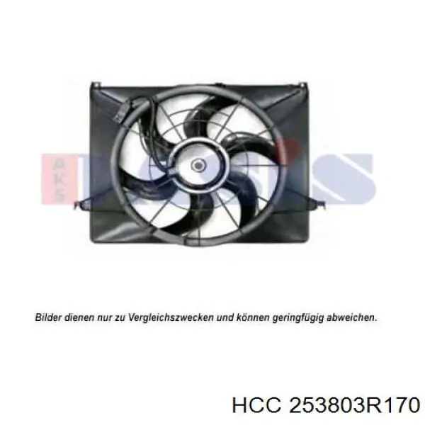 253803R170 HCC difusor de radiador, ventilador de refrigeración, condensador del aire acondicionado, completo con motor y rodete