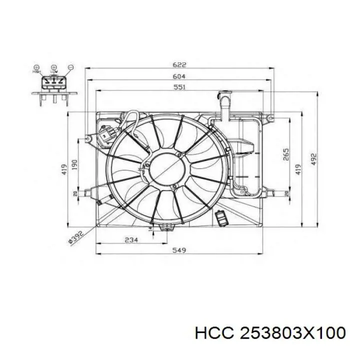 Ventilador de radiador F300432150 Doowon