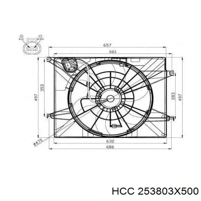 00000078585 EPROFARO difusor de radiador, ventilador de refrigeración, condensador del aire acondicionado, completo con motor y rodete