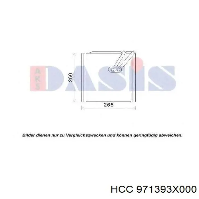 971393X000 HCC evaporador, aire acondicionado