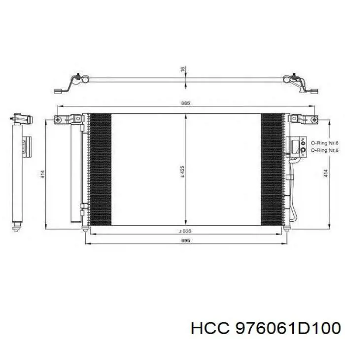 976061D100 HCC condensador aire acondicionado