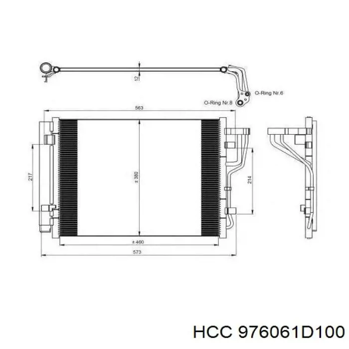 976061D100 HCC Radiador de aire acondicionado