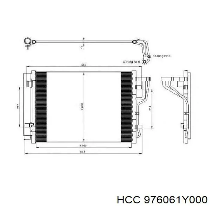 976061Y000 HCC Radiador de aire acondicionado