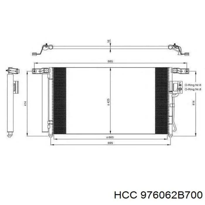 976062B700 HCC condensador aire acondicionado