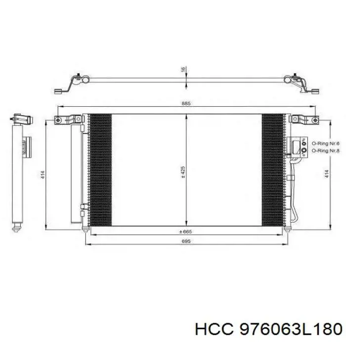 Radiador de aire acondicionado para Hyundai Sonata (NF)