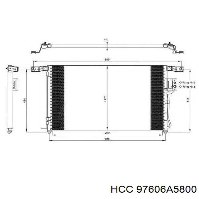 Radiador de aire acondicionado para Hyundai I30 (GDH)