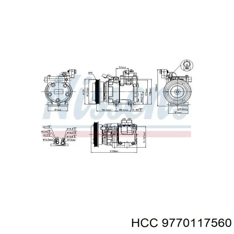 9770117560 HCC compresor de aire acondicionado