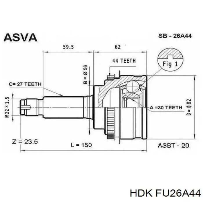 Junta homocinetica FU028A44 HDK