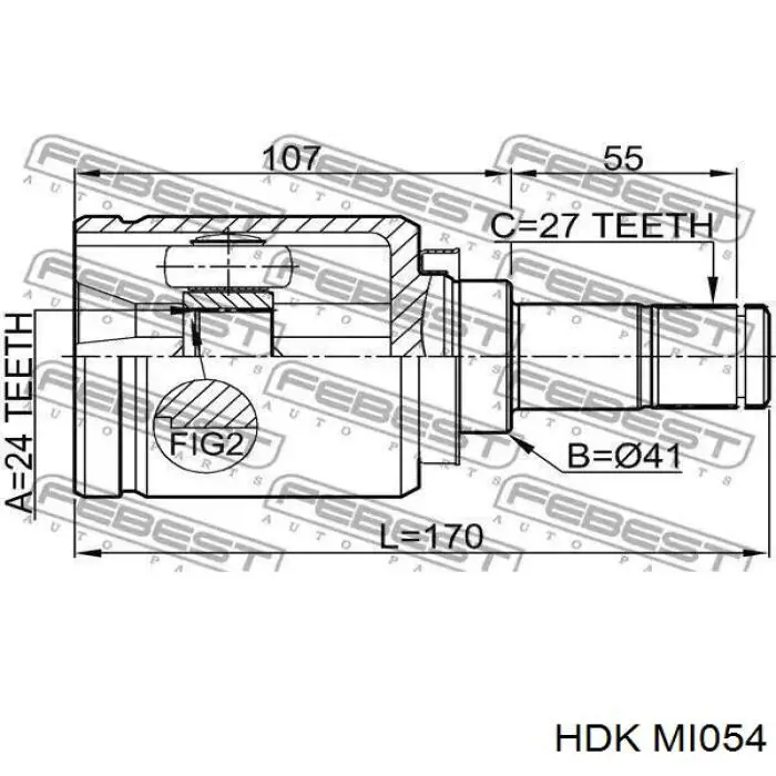 MI054 HDK junta homocinética exterior delantera