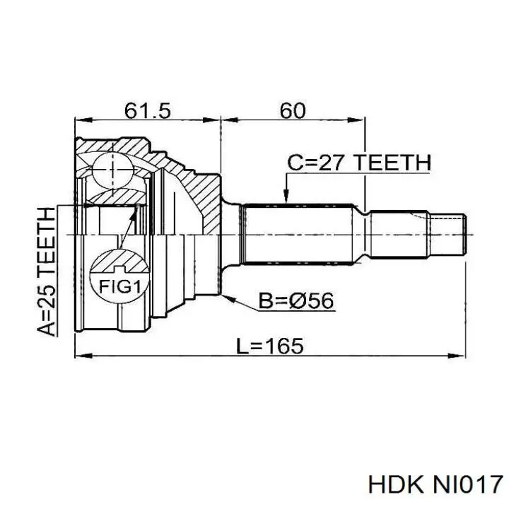 NI017 HDK junta homocinética exterior delantera