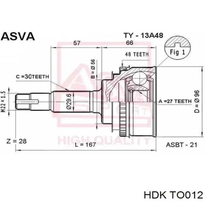 Junta homocinetica TO012 HDK