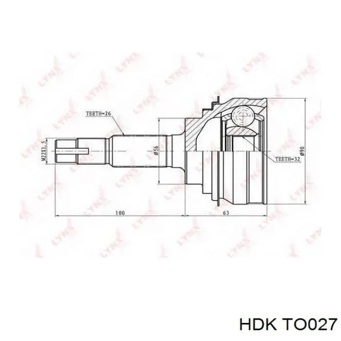 Junta homocinética exterior delantera HDK TO027 precio, desde 58,39 EUR