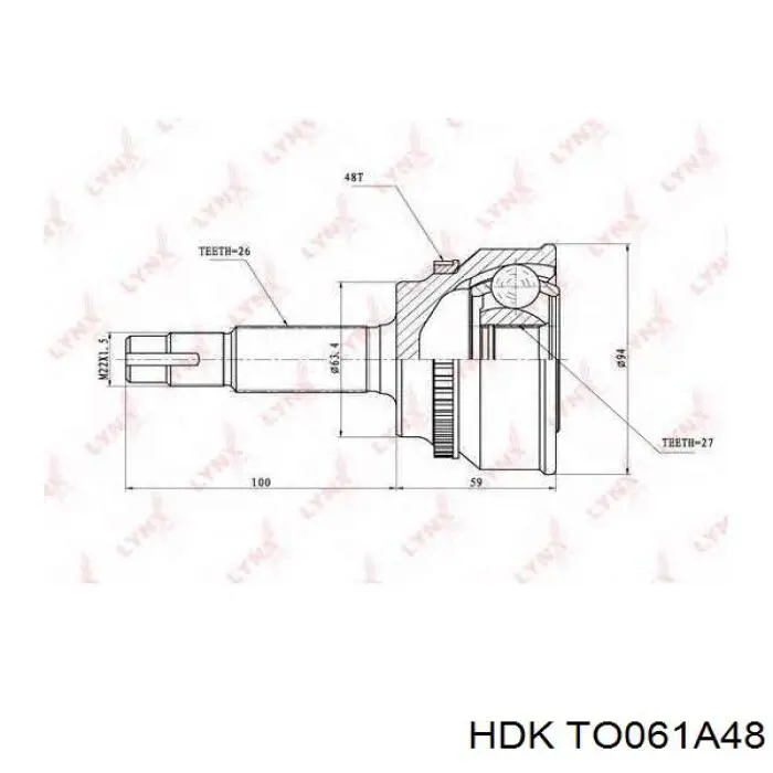 Junta homocinética exterior delantera HDK TO061A48 precio, desde 41,88 EUR