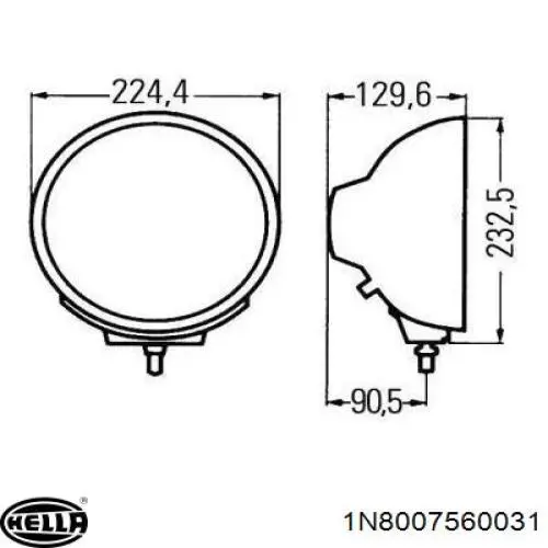 1N8 007 560-031 HELLA faro antiniebla izquierdo/derecho (universal)