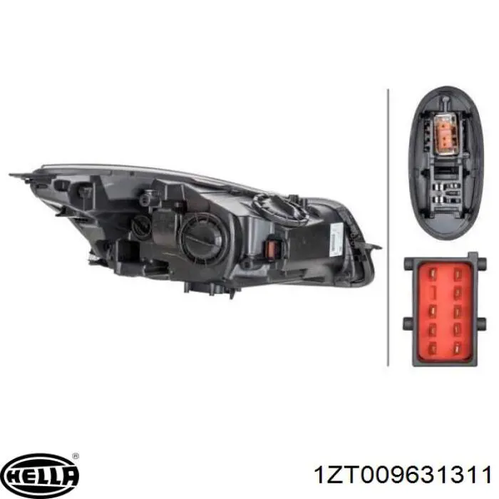 Faro izquierdo 1ZT009631311 HELLA