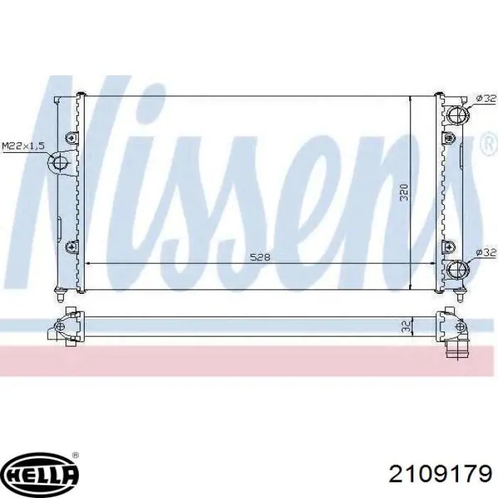 2109179 HELLA radiador refrigeración del motor