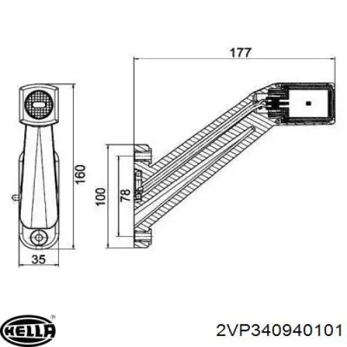 2VP340940101 HELLA piloto posterior derecho