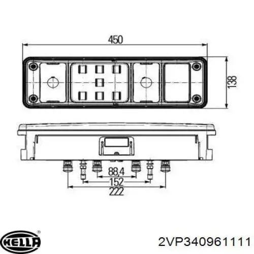 2VP340961111 HELLA piloto posterior izquierdo