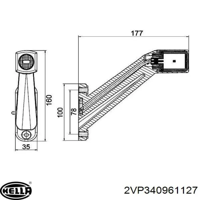 2VP340961127 HELLA piloto posterior derecho