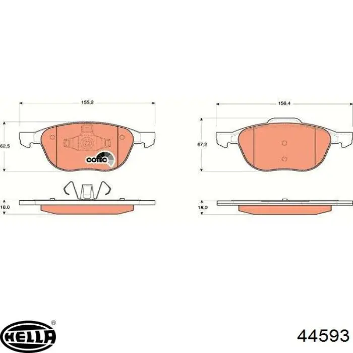 44593 HELLA radiador de calefacción