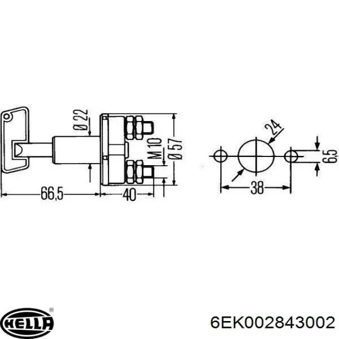 Interruptor de masa 6EK002843002 HELLA