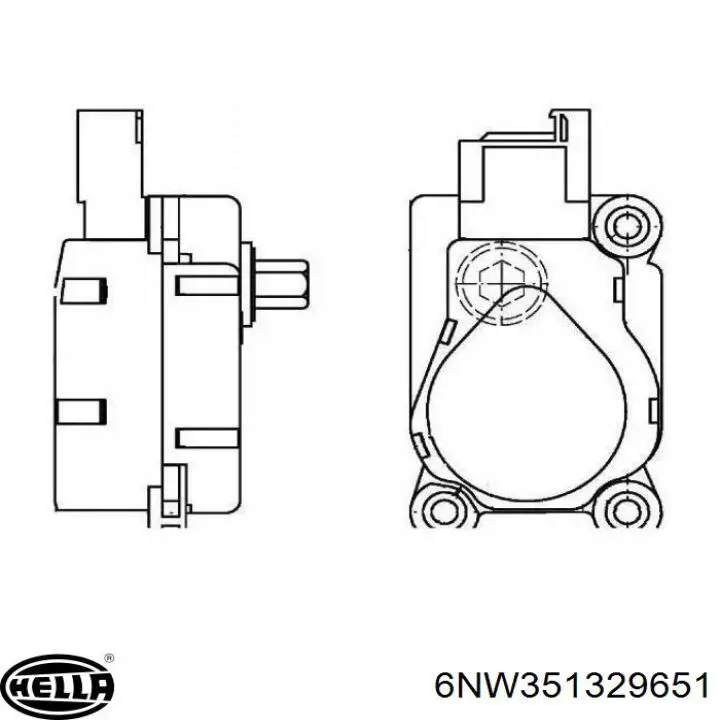 6NW351329651 HELLA elemento de reglaje, válvula mezcladora