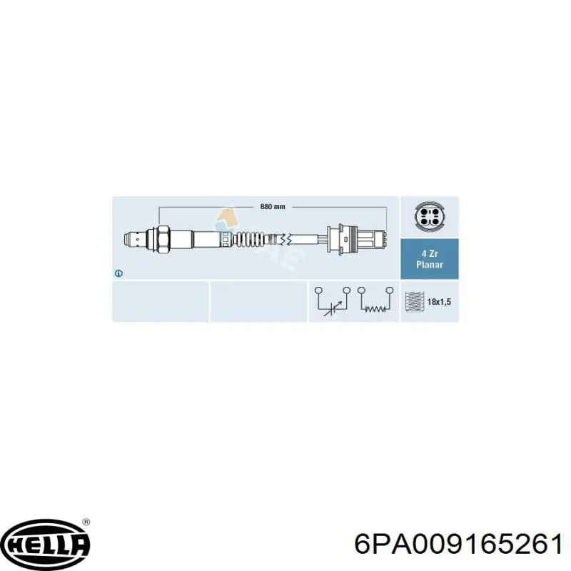 6PA009165261 HELLA sonda lambda, sensor de oxígeno antes del catalizador izquierdo