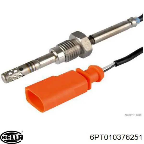 6PT010376251 HELLA sensor de temperatura, gas de escape, después de filtro hollín/partículas