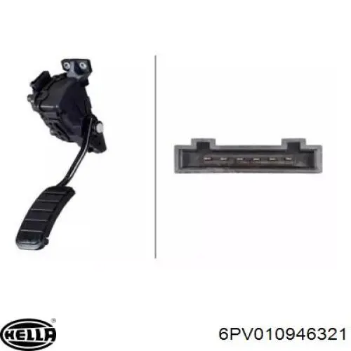 6PV010946321 HELLA pedal de acelerador