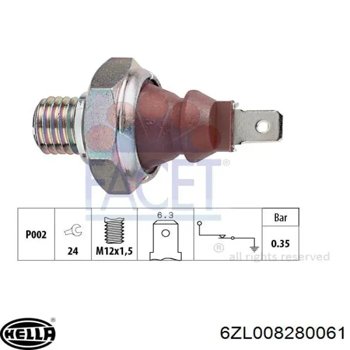 6ZL008280061 HELLA indicador, presión del aceite