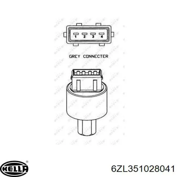 Sensor de presion de aire acondicionado 1854779 Opel
