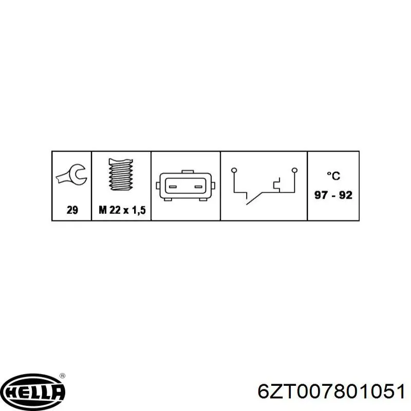 Sensor de temperatura del refrigerante HELLA 6ZT007801051
