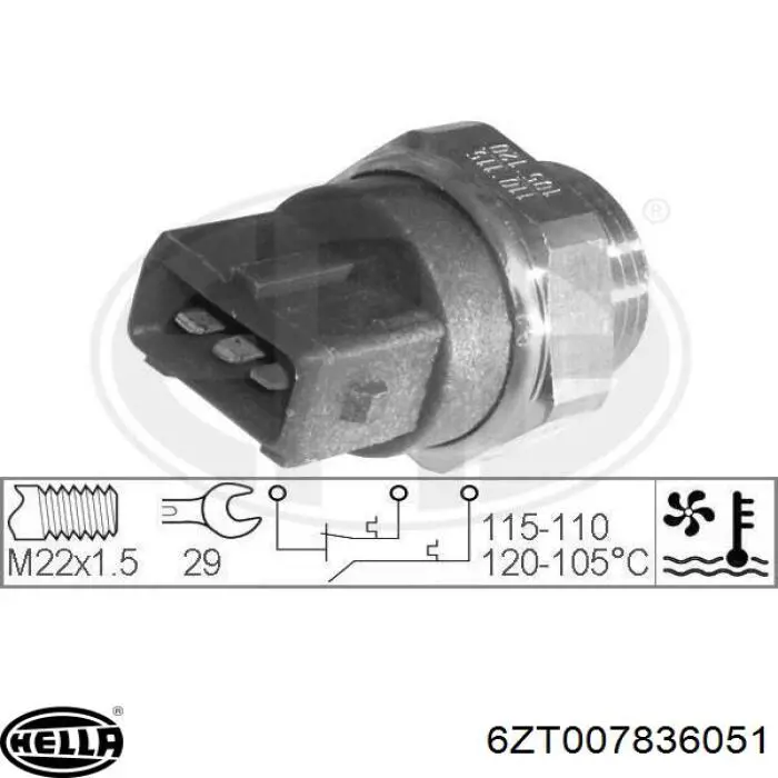 Sensor de temperatura 90506499 Opel