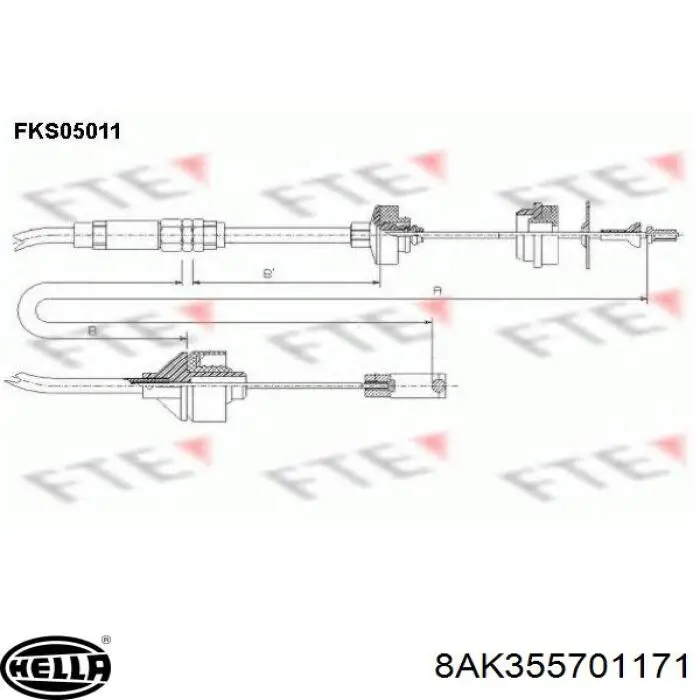 8AK 355 701-171 HELLA cable de embrague