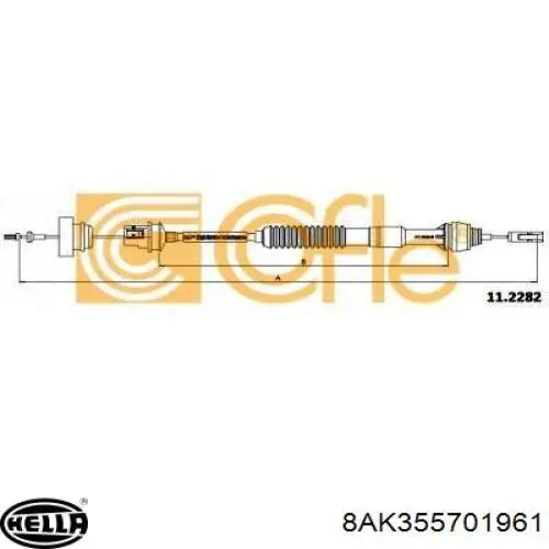 8AK355701961 HELLA cable de embrague