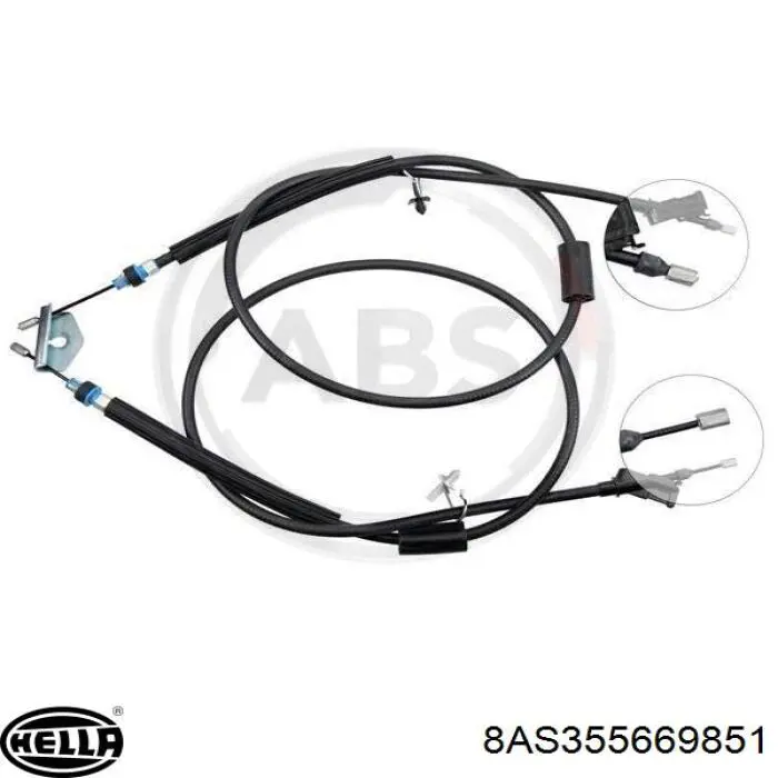8AS355669851 HELLA cable de freno de mano trasero derecho/izquierdo