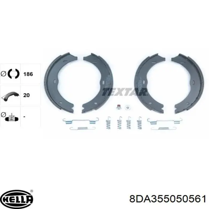 8DA 355 050-561 HELLA juego de zapatas de frenos, freno de estacionamiento